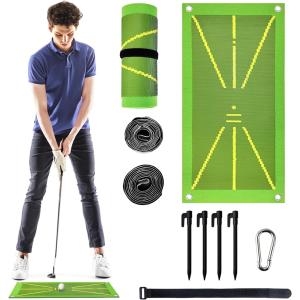 ゴルフマット 軌跡が確認できる ゴルフ練習 跡がつく ショット用マット スイング( グリーン,  49x24cm)｜zebrand-shop