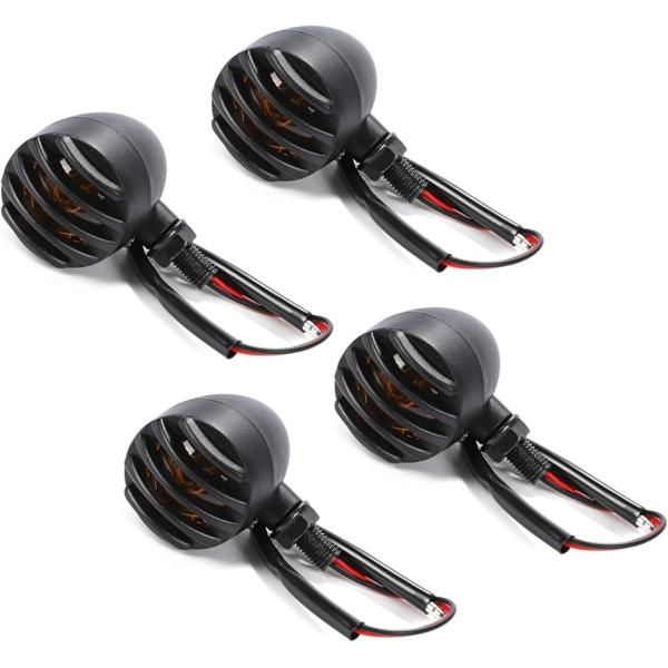 【互換品】nakira ウインカー バレット 汎用 ビレット アメリカン 4個 ブラック 黒(ブラッ...