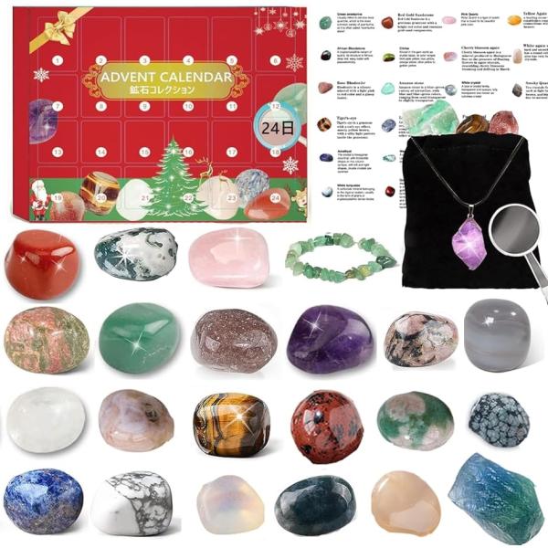 クリスマス アドベントカレンダー 鉱石 ギフト 24個 カウントダウン クリスマスプレゼント( MA...