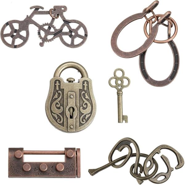 知恵の輪 知恵玩具 リングパズル 暇つぶし 立体パズル 知育玩具 5点セット