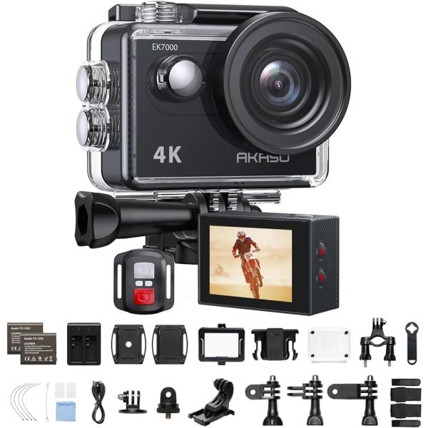 EK7000 アクションカメラ 4K30FPS 20MP 水中カメラ WiFi搭載 Type-C外部...