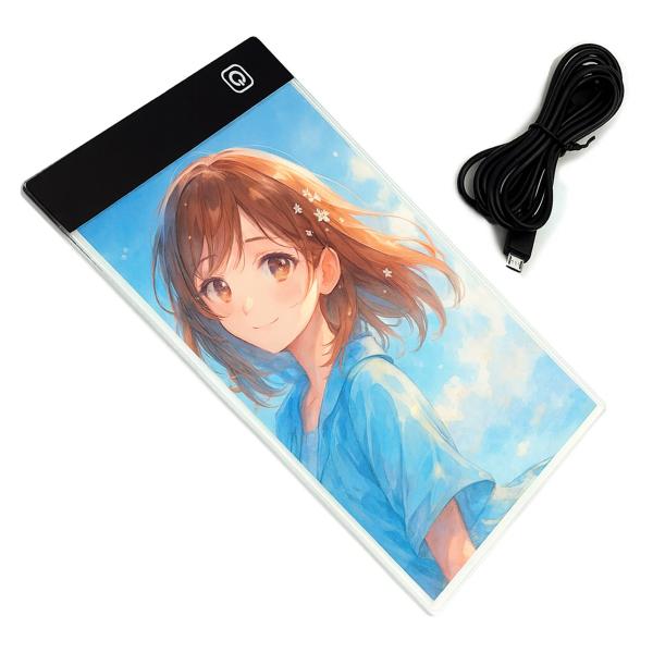 LED トレース台 トレーサー 3.3mm 薄型 USB 電源 3段階 トレースボード マンガ イラ...
