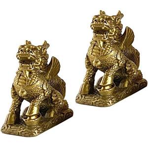 風水 開運 置物 銅器 ミニ麒麟 雌雄セット6cm : 仏像と縁起物の専門店