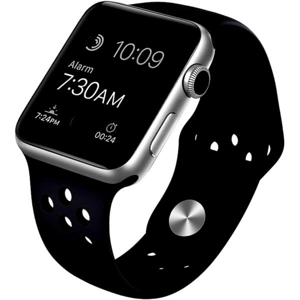 アップルウォッチ バンド ベルト シリコン製(ブラック/ブラック,  Lサイズ(38/40/41ｍｍ...
