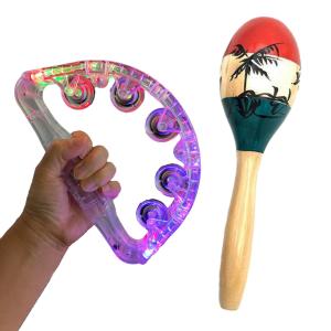 タンバリン 1個 マラカス 2個 楽器 パーカッション 演奏会 カラオケ