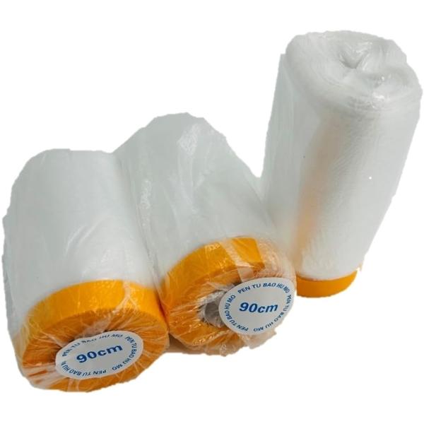 養生 マスキング テープ付き 3個セット ロール 車 塗装 壁 ペンキ 養生シート ビニール( 03...