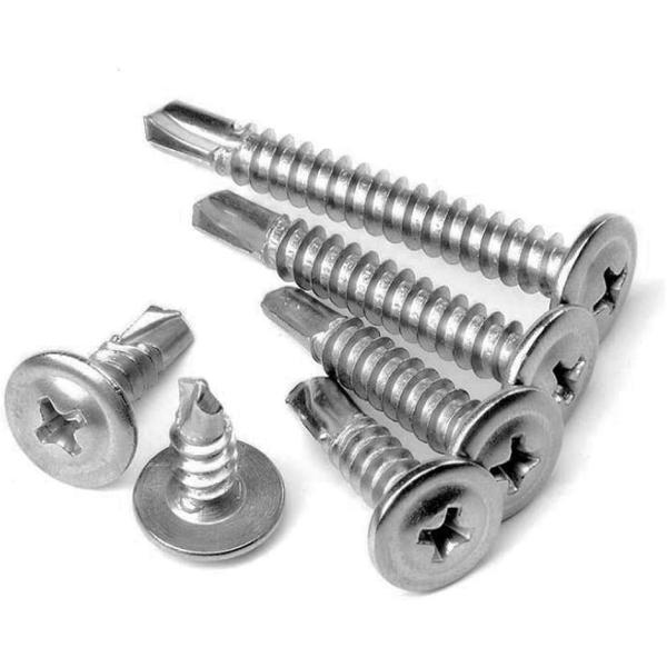 ドリルネジ M4.2 M4.8 ドリルビス シンワッシャー ねじ ステンレス ホワイト 100本入り...