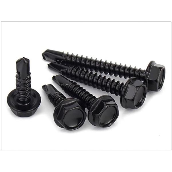 ドリルネジ 六角頭 ヘックスブラック ドリルビス ー ねじ 6カク ステンレス 100本入り(M4....