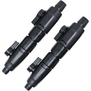 外部フィルター 2個セット 黒 外部式フィルター用ダブルタップ 2本 12/16mm 16/22mm 水槽