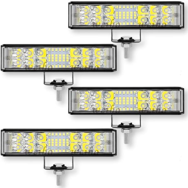 LED作業灯 ledバーライト 車 12V 24V 兼用 広角 36W IP67 防水 防塵( 4個...