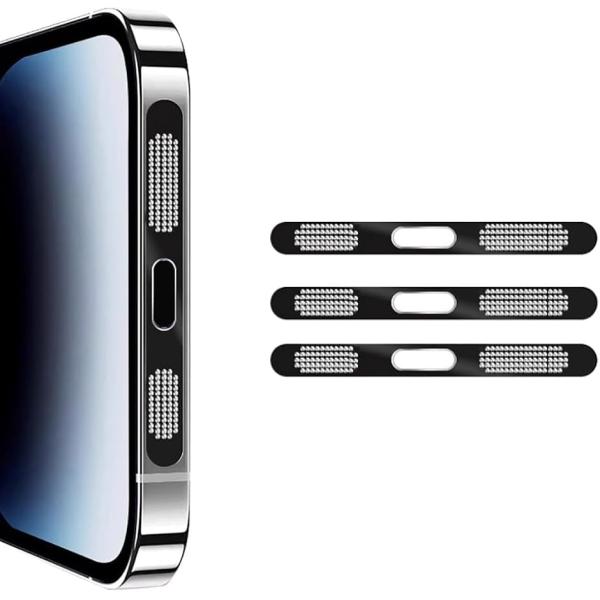 for iPhone スマホスピーカー ダストガード・防塵シール 3セット 金属メッシュ 保護ネット...