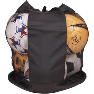 ボール バッグ 収納 サッカー バスケット バレー 球技 持ち運び 大容量 約5個入れ( ブラック1個)