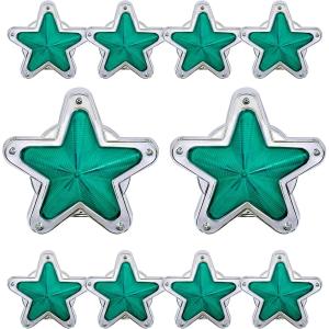 【互換品】 LED サイドマーカー 星型 12V 24V ランプ トラック デコトラ 軽トラ レトロ 旧車 10個 緑(グリーン 10個)