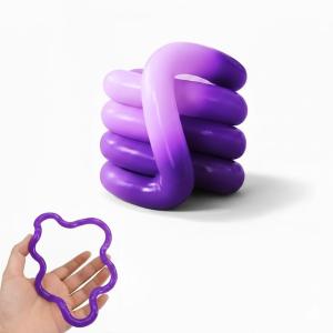温度で色が変わる。 くねくね フィジェットリング フィジェットトイ 手遊び 大人 おもちゃ ガジェット fidget toy (パープル)