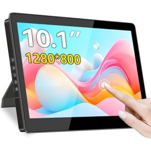 タッチモニター IPS 1280x800 小型USB-Cサブディスプレイ 10点タッチ HDMI VESA MDM (ブラック, 10.1)