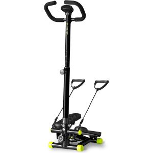 理学療法士監修 LITE ステッパー ハンドル付き 静音 足踏み健康器具 (ブラック,  奥行475...