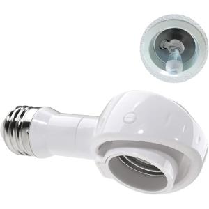 LED電球専用 可変式ソケット E26＞E26 15°首振り 320°回転 普通灯座対応 屋内用 (ホワイト 1個)
