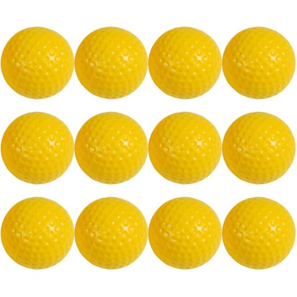 ゴルフ練習ボール インパクト スポンジボール アプローチ 練習用 室内練習 12個セット(イエロー)