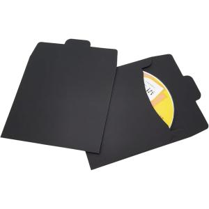 CD DVD ケース セット ディスクケース ギフト クラフト紙 封筒 包装 紙ジャケット 厚紙 (ブラック,  200枚)
