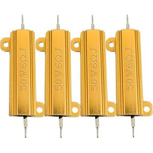 メタルクラッド抵抗 50W 巻線 抵抗器 ネジ穴付き 真空管アンプ ダミーロード ハイフラ防止 LED アルミニウム(50W｜6Ω)