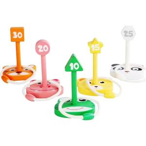 Azmio 輪投げ 輪投げセット 輪投げおもちゃ 縁日 木製 わなげ 輪投げゲーム 運動遊び 親子 (マルチカラー)｜ゼブランドショップ