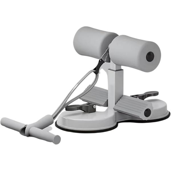 腹筋マシン 足固定 腹部フィットネス機器 吸盤 (グレー(ハンドル付))