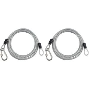 自転車 ワイヤーロック ビニール被覆 2本セット カラビナ付き 落下防止ワイヤー DIY バイク(シ...