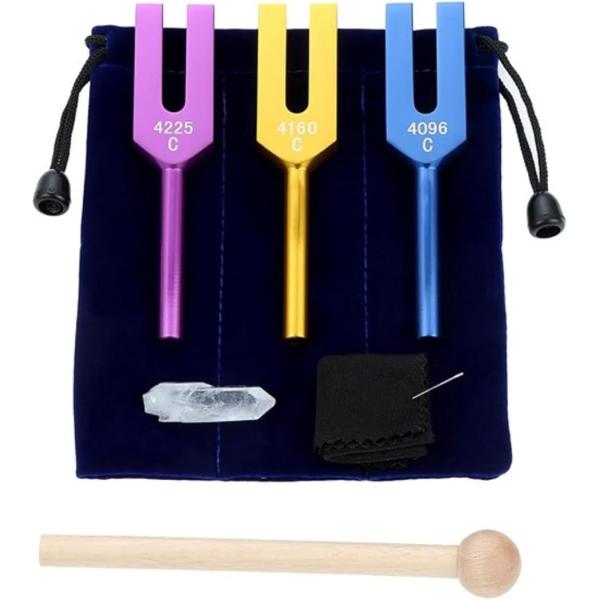 音叉 チューニングフォーク セット 瞑想 ヒーリング 波動(4096hz 4160hz 4225hz...