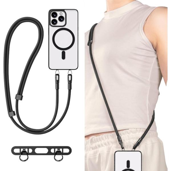 スマホストラップ ショルダーストラップ 携帯 首掛け 肩掛け 斜めがけ 長さ調節可能 2口タイプ (...