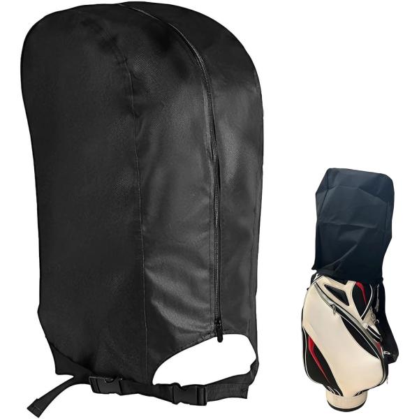 キャディバッグ フードカバー ゴルフバッグ トラベルカバー 8.5-9.5型対応 防水(ブラック, ...