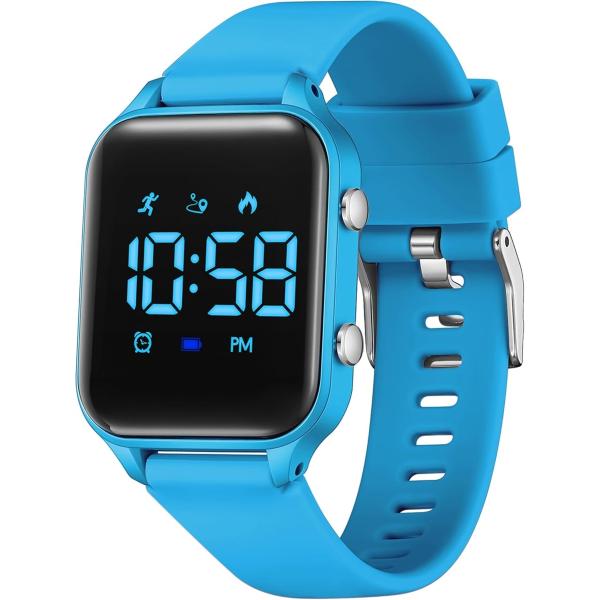 デジタル 腕時計 男の子 子供 活動量計 キッズ 女の子 5ATM防水 充電式 スポーツウォッチ 歩...