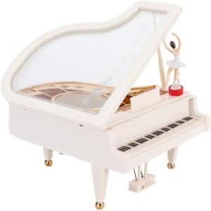 オルゴール ピアノ型 音楽ボックス バレリーナ 付き インテリア