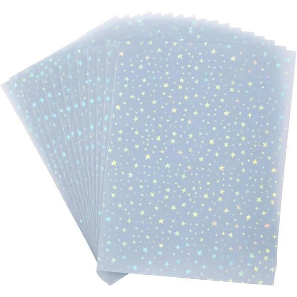 ホログラムシート ホログラムシール 透明 A4 セット 20枚セット(スター)
