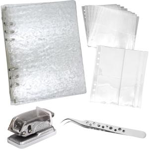 バインダー リングファイル トレカ シール帳 透明 ピンセット 穴あけ