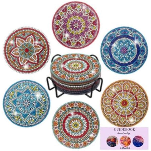 Astartia ダイヤモンドアート コースター キット DIY ダイヤモンドビーズ 5Dダイヤモン...