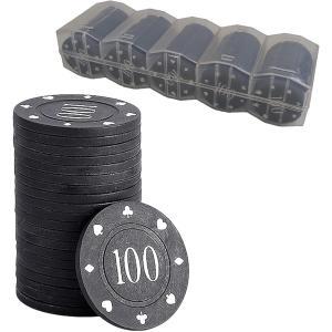 ポーカーチップ カジノチップ カジノコイン チップポーカー ケース付き poker chips (100枚セット（100のみ))