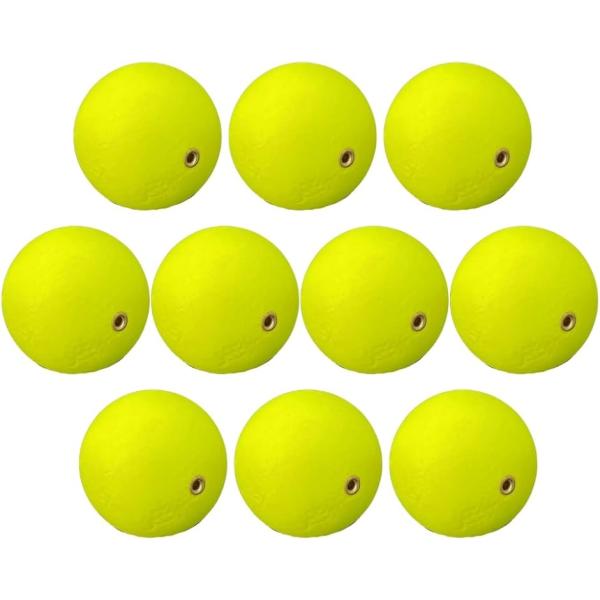 玉ウキ サビキ仕掛け 発泡ウキ 浮き シモリ玉 釣り 蛍光色 10個セット(黄色,  20mm)