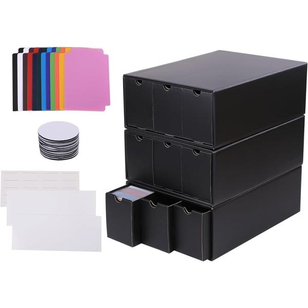 ３列ディスプレイ ストレージボックス トレーディングカードケース 2570枚以上収納可能 セパレータ...