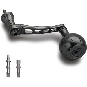 65-70mm可変 リール ハンドル ノブ搭載 シマノ 通用 MDM (42mmノブ搭載 - ダークグレー(22STELLA/23AIRITY))