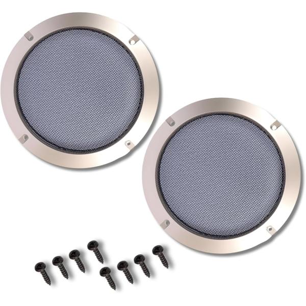 スピーカーグリル 車用 66/95/124/153/184/ 225/274mm 2個セット(ゴール...