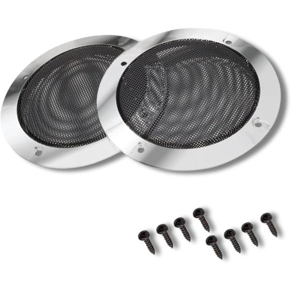 スピーカーグリル 車用 66/95/124/153/184/ 225/274mm 2個セット(メッキ...