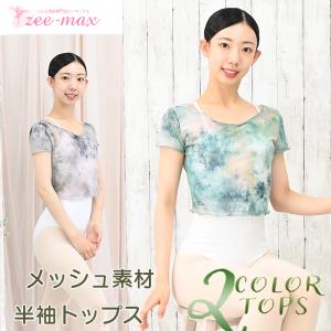 バレエ トップス 大人 ストレッチメッシュ 半袖...の商品画像