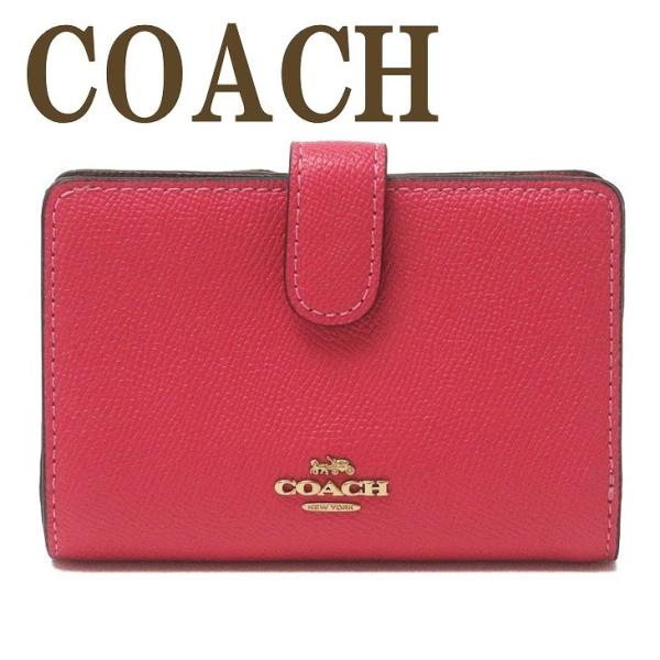 コーチ COACH 財布 レディース 二つ折り財布 ロゴ ピンク レザー 11484IMQOB