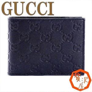 グッチ GUCCI 財布 二つ折り財布 メンズ 小銭入れ付 グッチシマ レザー GG 143384-BNJ1N-1000｜zeitakuya