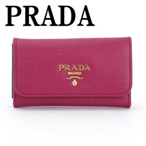 プラダ キーケース PRADA 6蓮 VITELLO MOVE ハイビスカスピンク レディース 1PG222-2EZZ-F0BA8｜zeitakuya