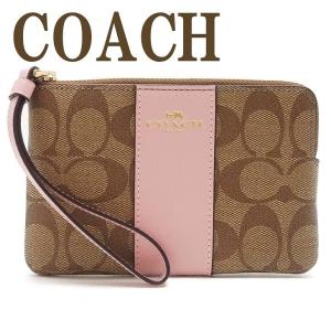 コーチ COACH ポーチ ハンドポーチ リストレット クラッチ 財布 ハンドバッグ レディース シグネチャー ピンク 58035IMPWD  ネコポス｜zeitakuya