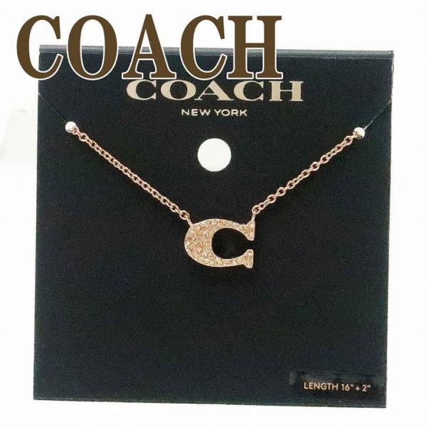 コーチ COACH ネックレス レディース チェーン ペンダント アクセサリー Cロゴ ラインストー...