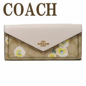 コーチ COACH 財布 レディース 長財布 レザー ロゴ シグネチャー 花柄 フローラル フラワー C3721IMOTV｜zeitakuya