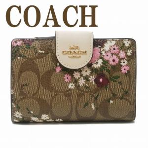 コーチ COACH 財布 レディース 二つ折り財布 花柄 シグネチャー ピンク C3773IME7V｜zeitakuya