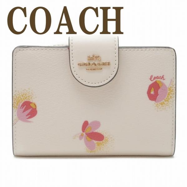 コーチ COACH 財布 レディース 二つ折り財布 レザー フローラル 花柄 ピンク C6439IM...